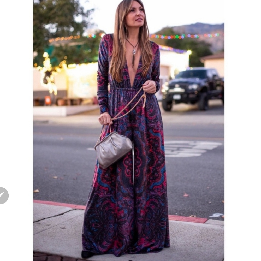 Free People Giselle Velvet Jumpsuit